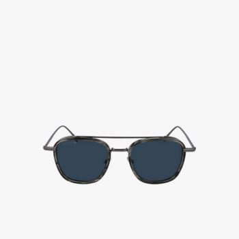 Lacoste Modified Rectangle Metal Novak Djokovic Capsule Sunglasses Pánské - Brýle Šedé | CZ-h2BL9P